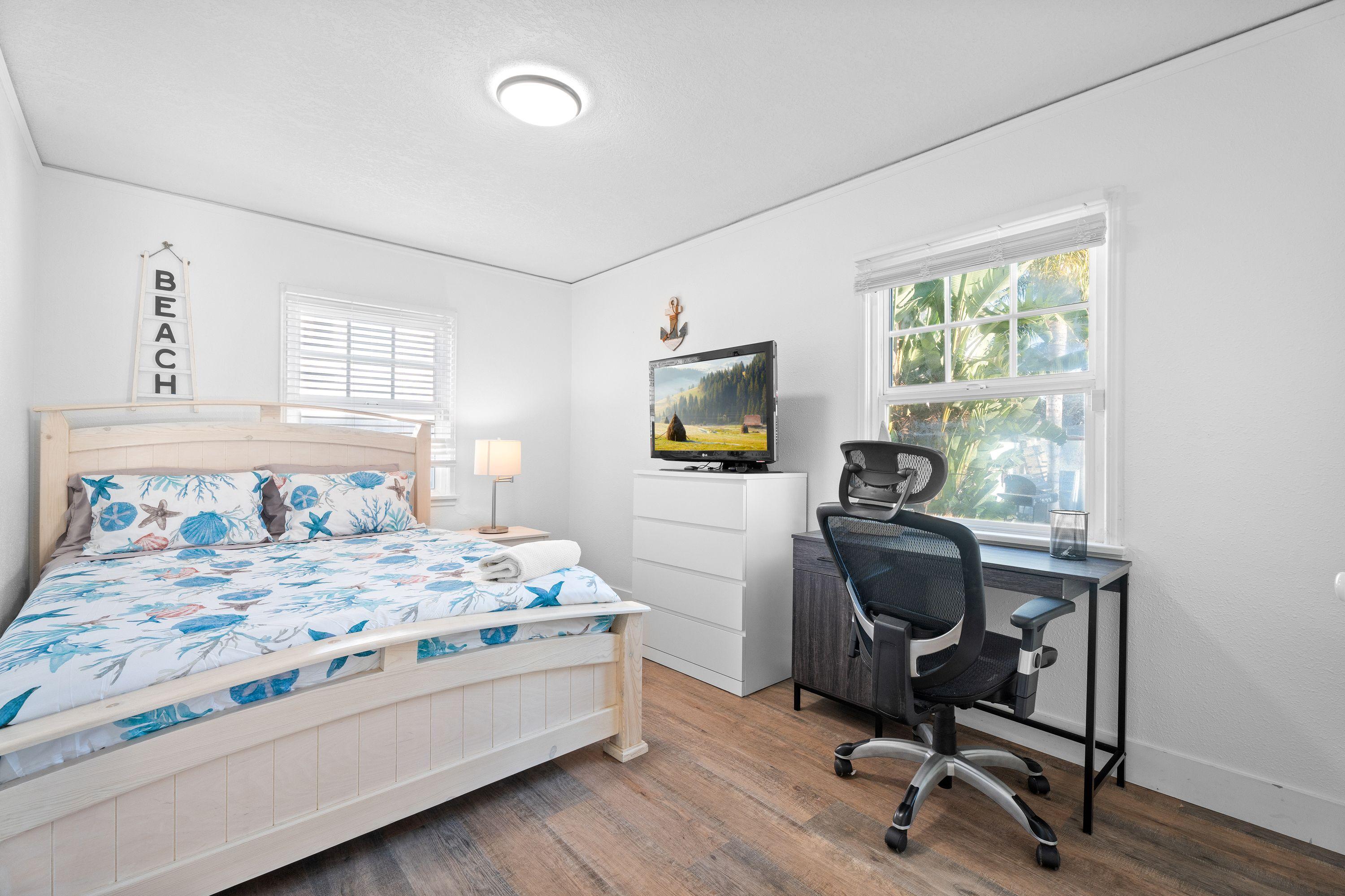 Bedroom with workspace